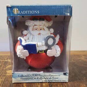 Traditions Santa Collectible Glass Character Ornament Christmas Decoration